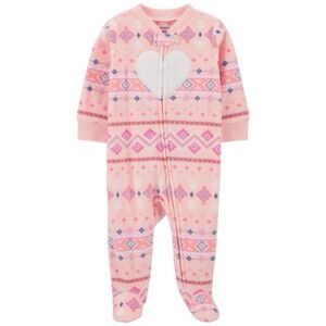 Carter's Baby Girls Fair Isle Zip-up Fleece Sleep & Play Footed Coverall - Pink